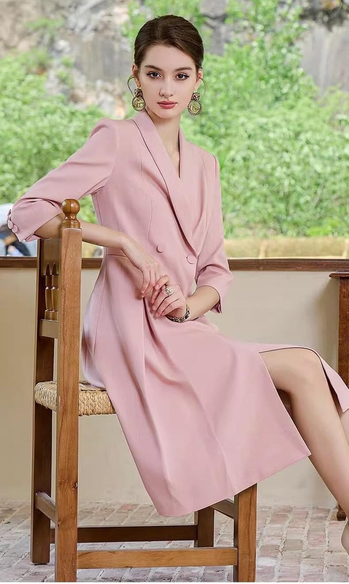 Flare Chic Midi Shirt Dress, M / Pink Flare Chic Midi Shirt Dress, M / Pink