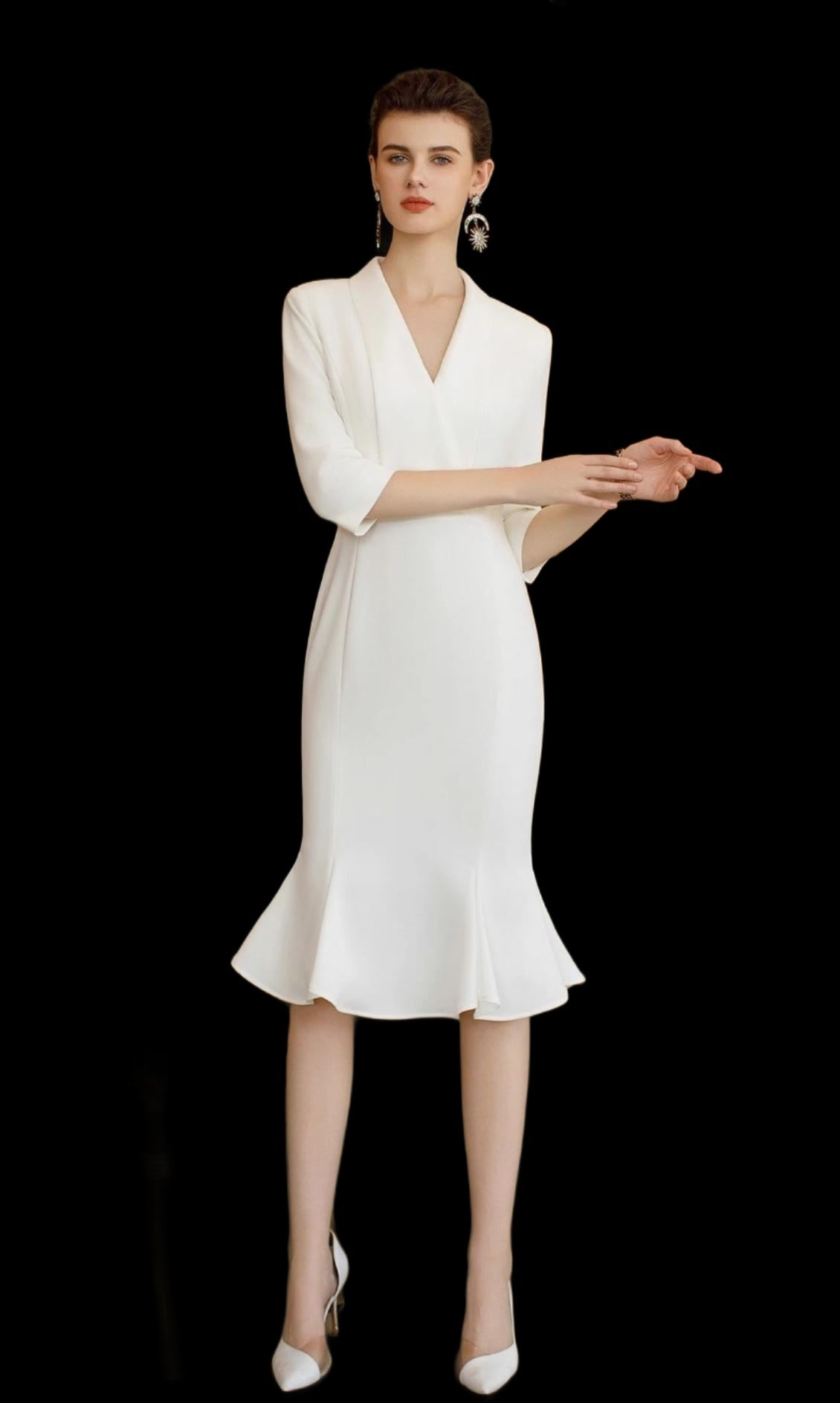 ivory fishtail dress Coast Women's Dramatic Bow Ponte Fishtail Wedding Dress in Ivory | Size: 8