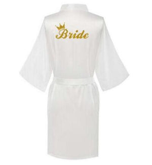 Bridal Satin Kimono Wedding Party - FashionByTeresa