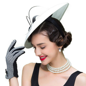 Black White Weddings Church Derby Royal Fascinator Hat - FashionByTeresa