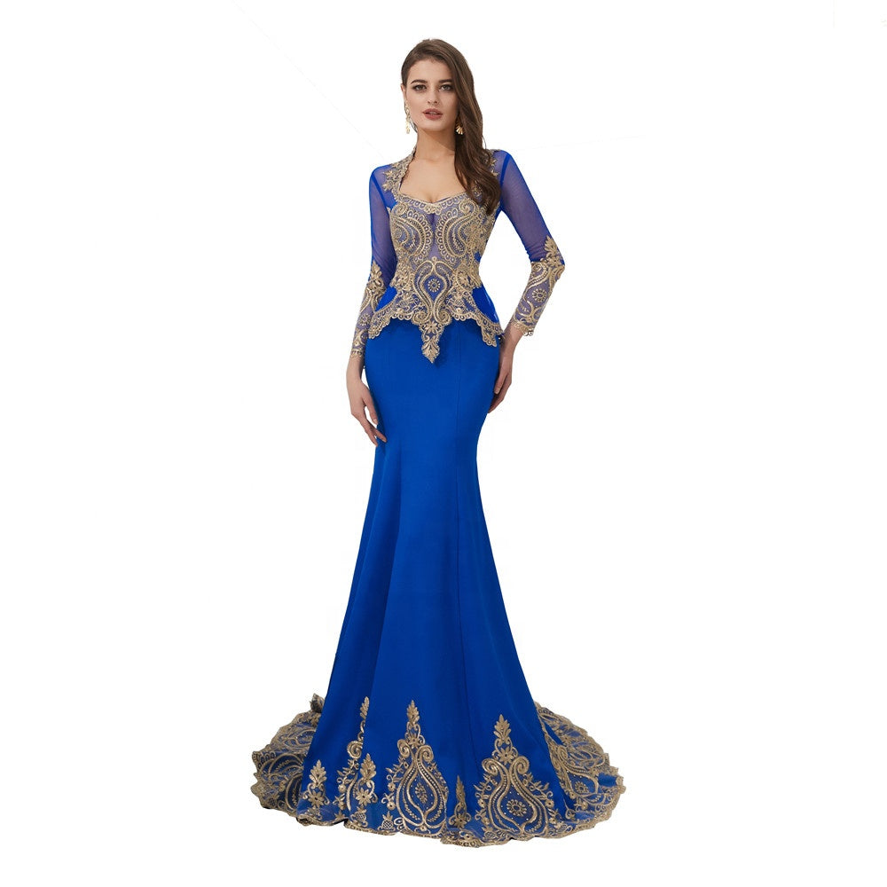 Blue Lace Mermaid Evening Detachable Gown | FashionByTeresa Blue Lace Mermaid Evening Detachable Gown | FashionByTeresa