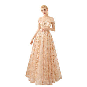 Champagne Sexy Evening Gowns - FashionByTeresa