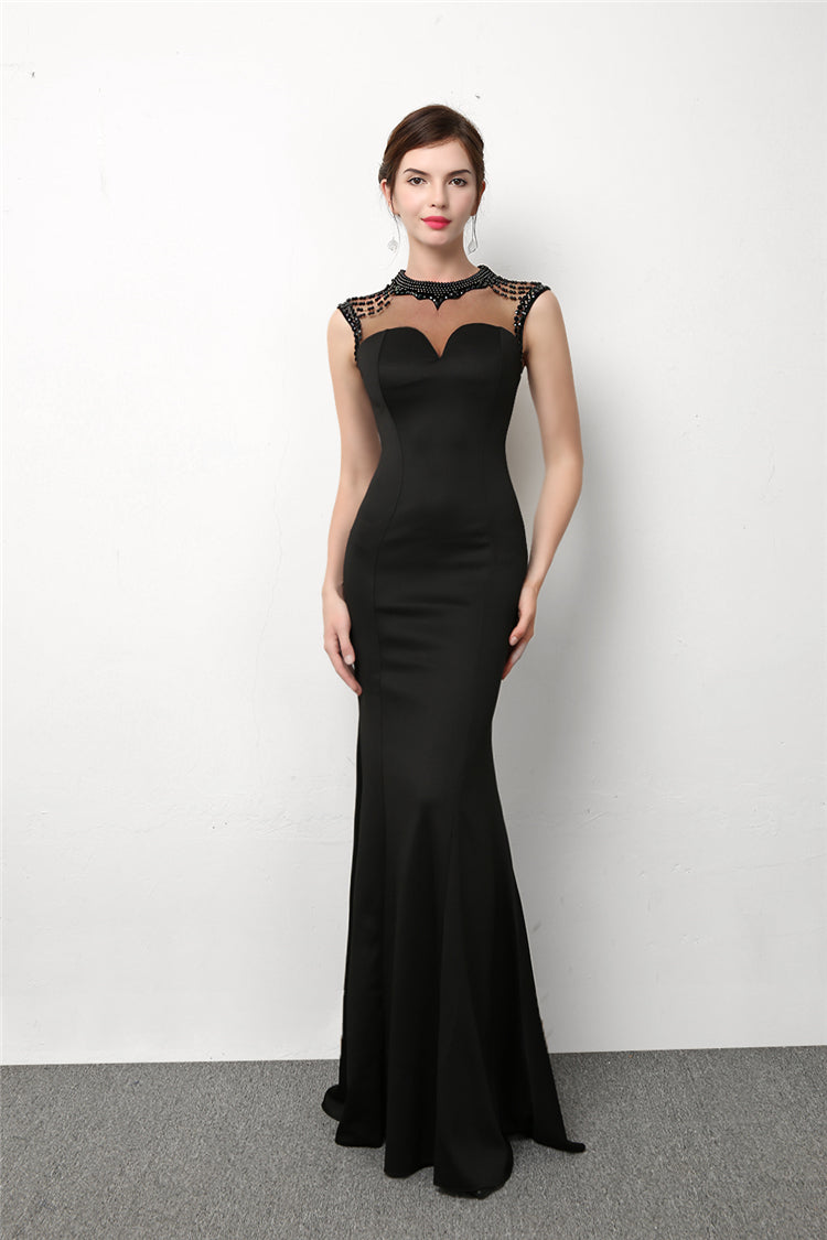 Blue Elegant Fishtail Evening Dress | FashionByTeresa Blue Elegant Fishtail Evening Dress | FashionByTeresa