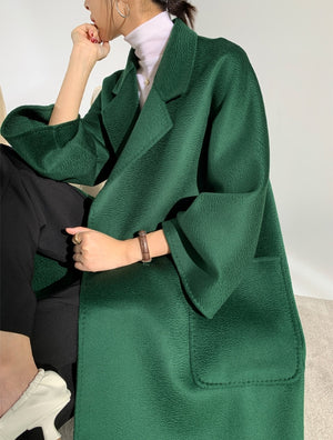 Classic and temperament, loose fit cashmere wool coat - FashionByTeresa