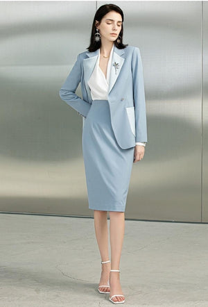 Brown Blazer Skirtsuit - FashionByTeresa