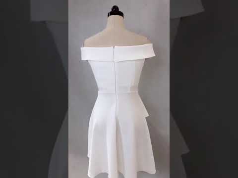 Elegant Asymmetrical Cap Sleeve Cocktail Dress