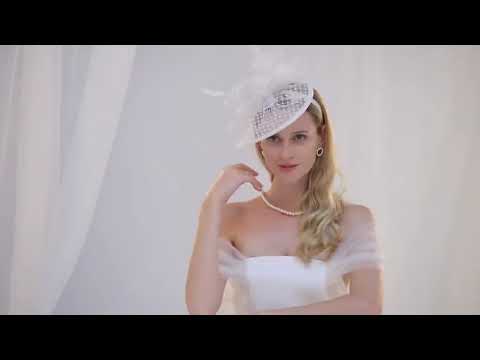 Black White Elegant Linen Fascinators Wedding Hat