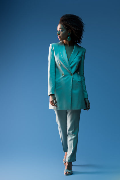 Lady Retro Velvet Blazer Jacket Coat Pants Suit Formal Business Set Plus  Size