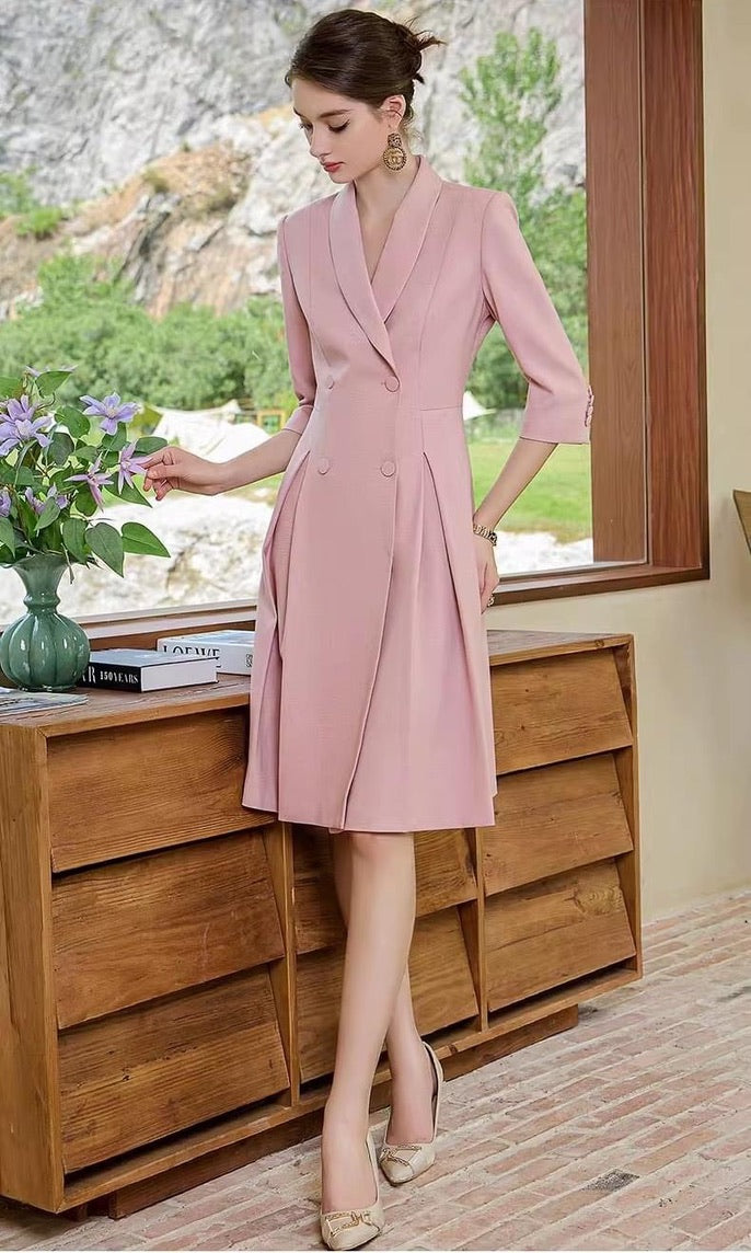 Flare Chic Midi Shirt Dress, M / Pink Flare Chic Midi Shirt Dress, M / Pink