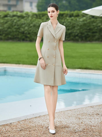 Sophisticated Double-Breasted Blazer Dress