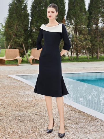 Elegant Black Midi Dress FashionByTeresa Elegant Black Midi Dress FashionByTeresa