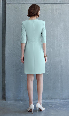 Mint Green Tailored Button-Front Dress