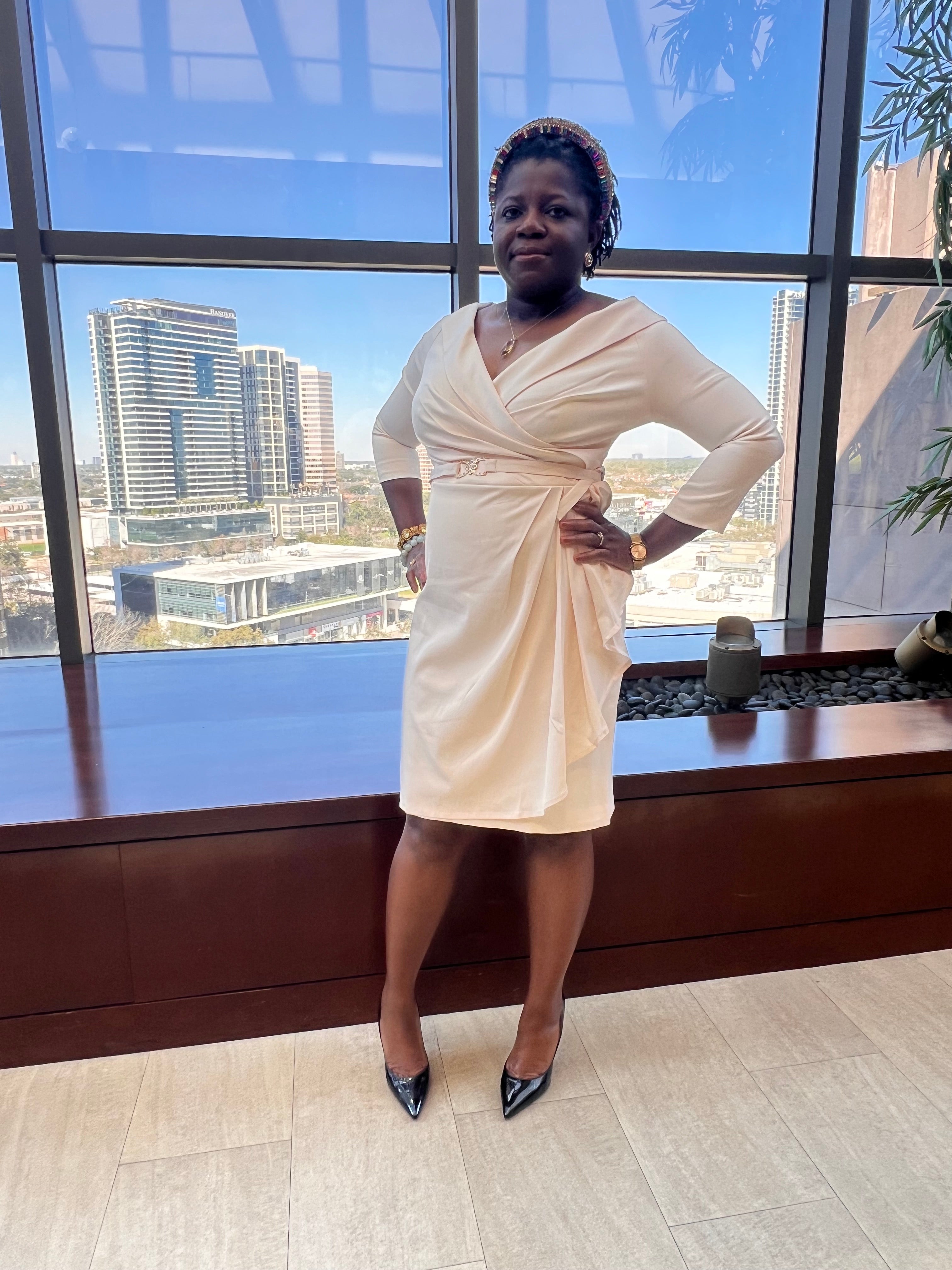 Ivory Elegance' Wrap Dress FashionByTeresa Ivory Elegance' Wrap Dress FashionByTeresa