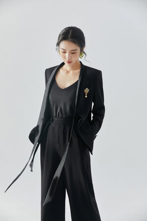 Three Pcs Loose Fit Modern Twist Cheongsam Suit Set