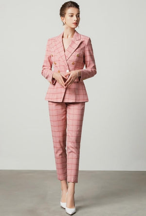 Pink Business Pants Suit Set