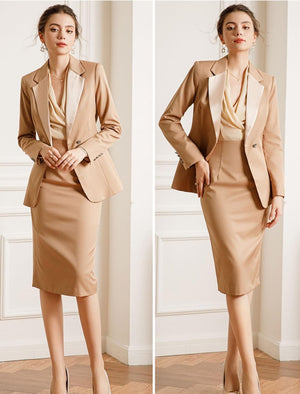 Brown Blazer Skirtsuit - FashionByTeresa