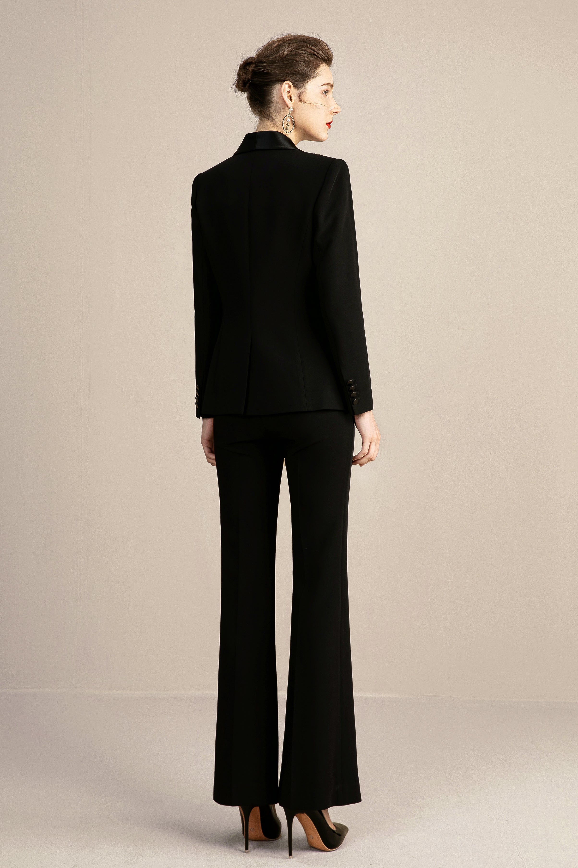 Classic Work Blazer & Trouser Women's Linen Pant Suit Set - Black – The  Ambition Collective