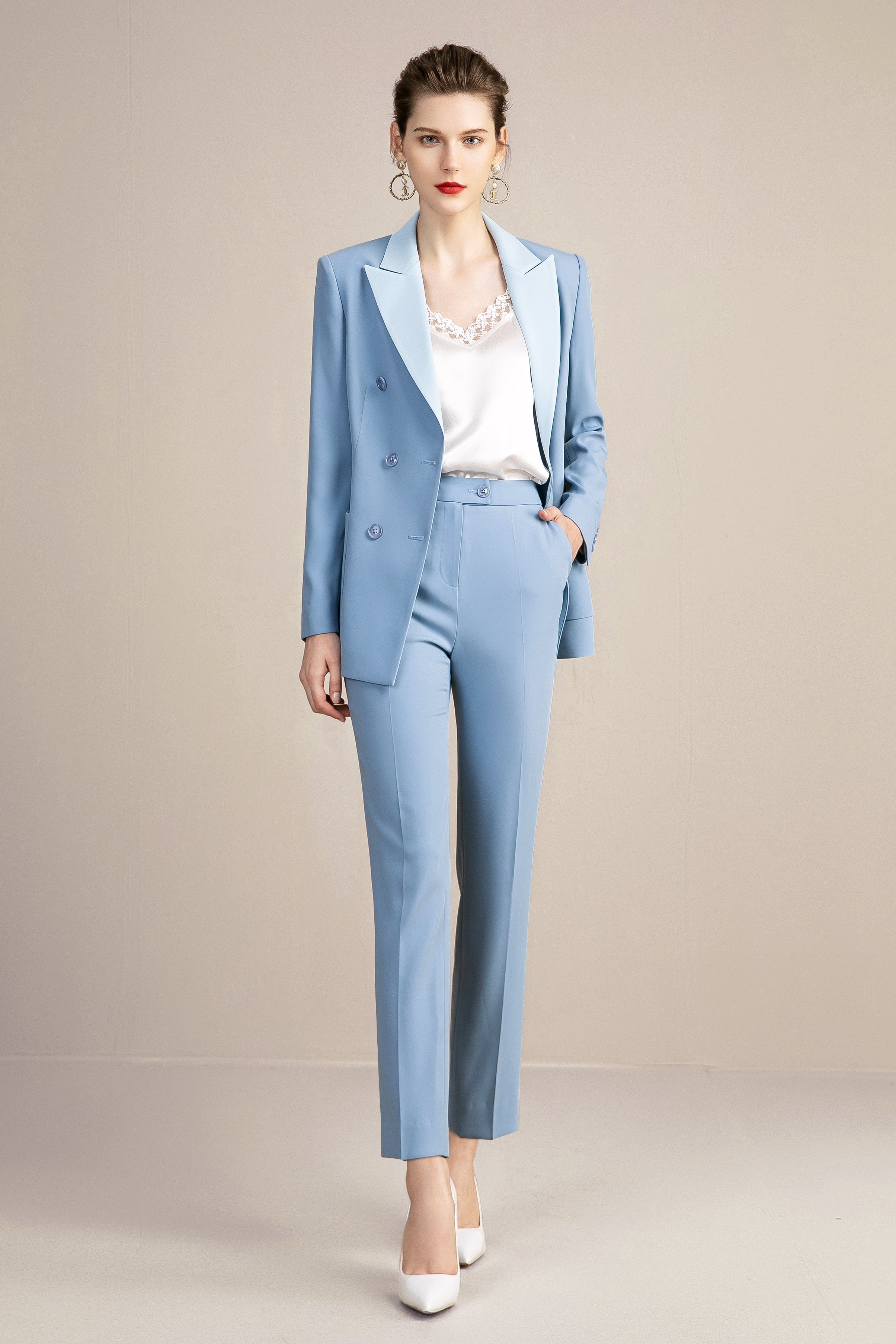 Asymmetric Navy Blue 2 Piece Pants Suits for Women, Chic Stylish Suits,  Formal Suits, Office Suits, Wedding Suits, Blue Tailored Suit Women - Etsy