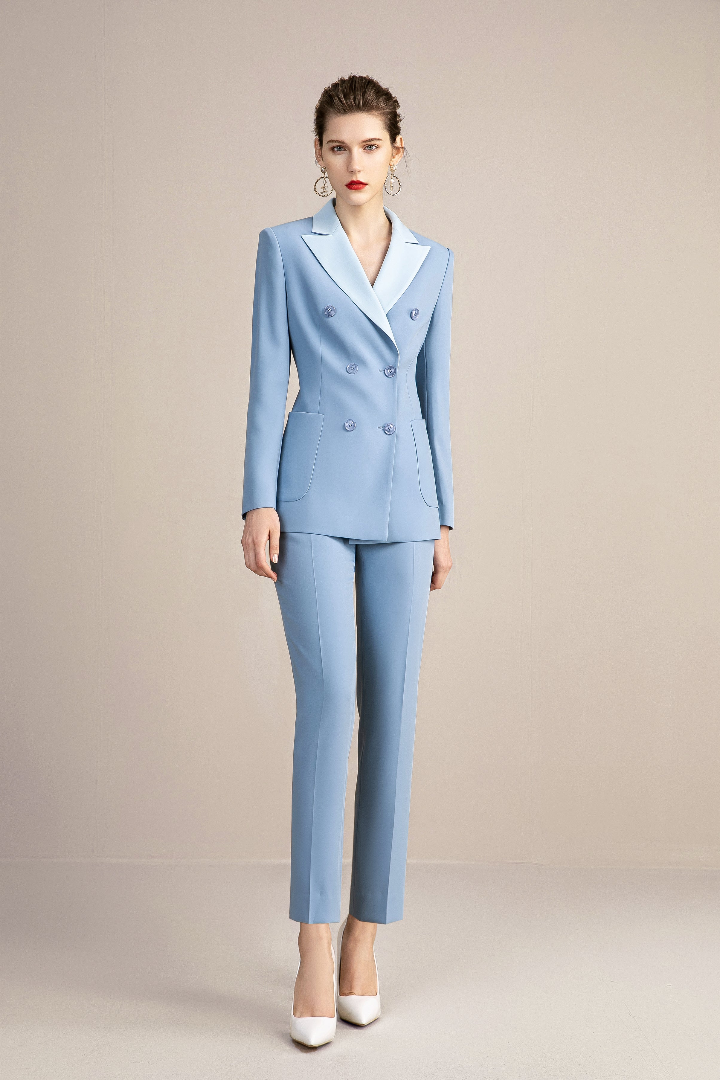 Blue Formal Tuxedo Pant suit - FashionByTeresa