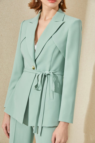 Mint Green Double Breasted Pantsuit - FashionByTeresa