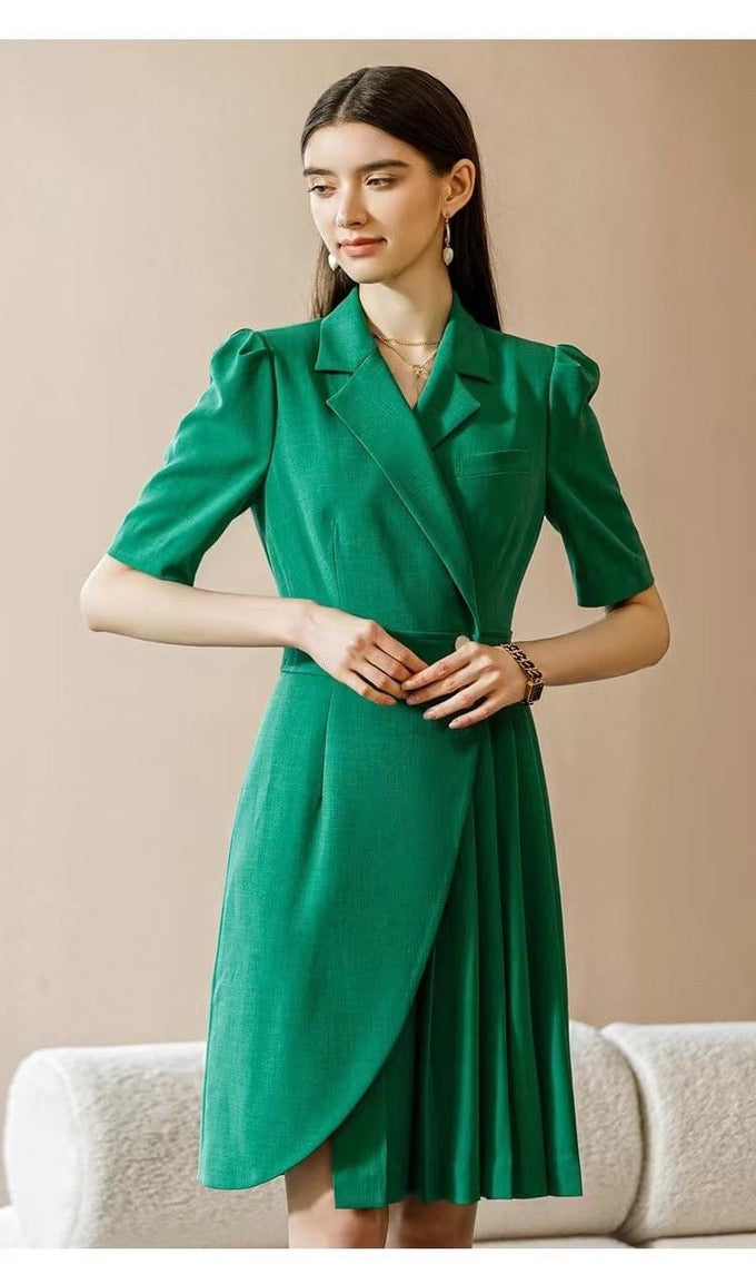 Emerald Elegance Wrap Dress