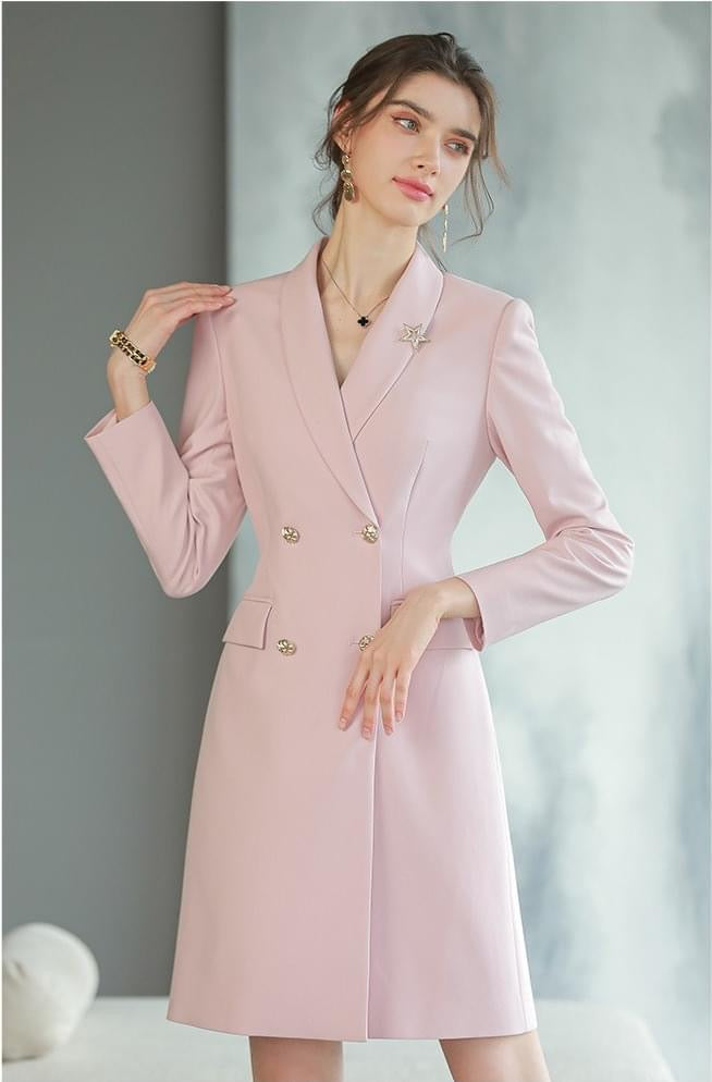 Navy Double-Breasted Blazer Dress – FashionByTeresa Navy Double-Breasted Blazer Dress – FashionByTeresa