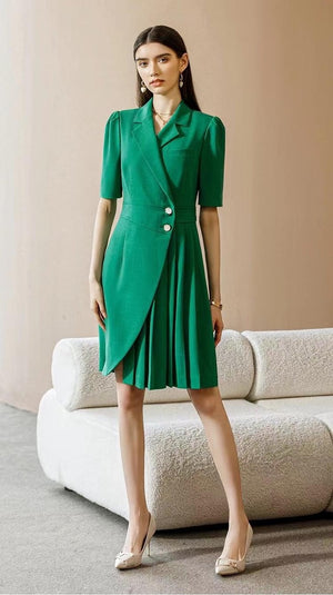 Emerald Elegance Wrap Dress