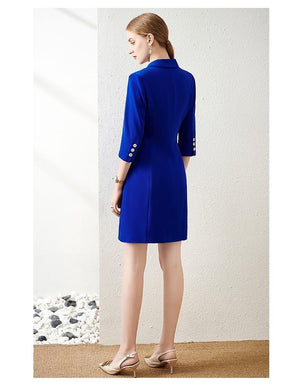 Royal Blue Double Breasted Shirt Dress