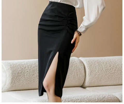 White Blouse and Black Skirt Set