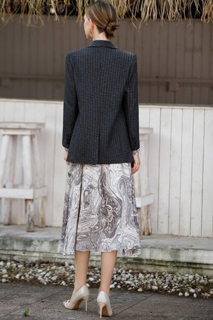 Checkered Black Loose Fit Weekender Blazer - FashionByTeresa