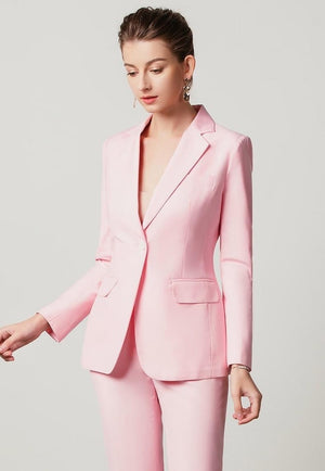 Pink Satin Single Button Blazer