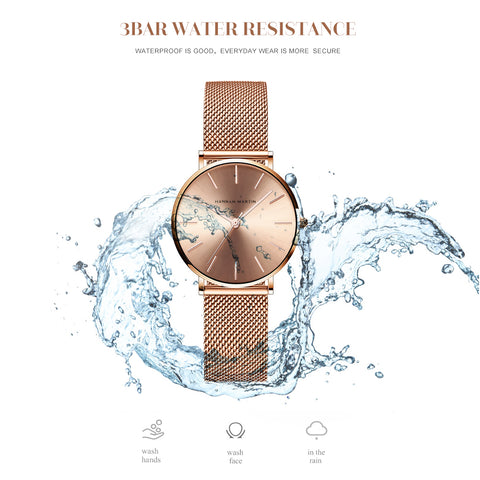 Stainless Steel Waterproof Full Rose Gold Luxury Wrist Watch - FashionByTeresa