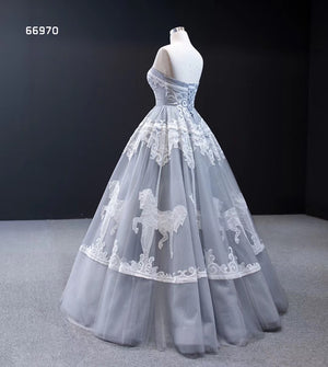 Gray Classic Elegant Beautiful Bridesmaid Dress - FashionByTeresa