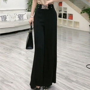 Wide Leg Flare Two Piece Pants and Blouse Set - FashionByTeresa