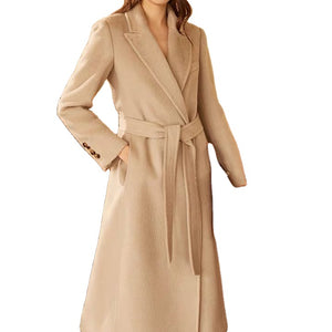 Modern belted luxury cashmere wool coat - FashionByTeresa