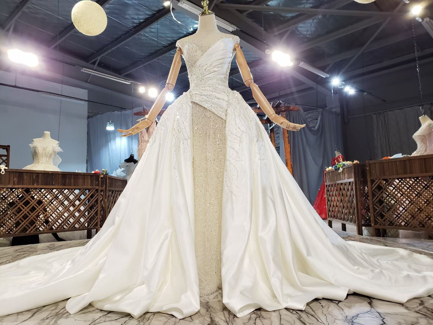 Vintage Ivory Luxury beaded Wedding Dress - FashionByTeresa