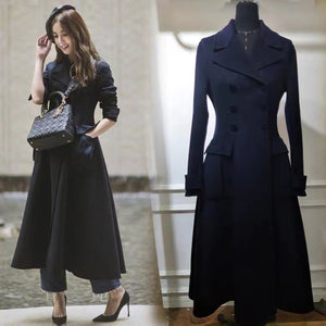 Double breasted winter cashmere wool coat - FashionByTeresa