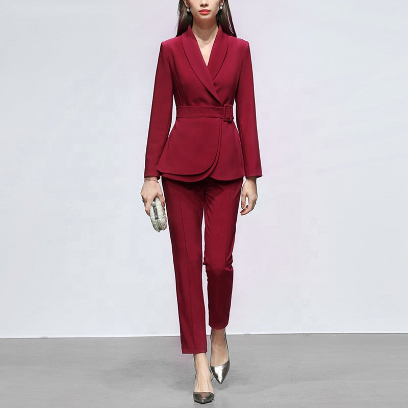 Black Two-piece Women Pants Suit | FashionByTeresa, Black / XL Black Two-piece Women Pants Suit | FashionByTeresa, Black / XL