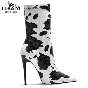 Animal Print Calf High Booties - FashionByTeresa