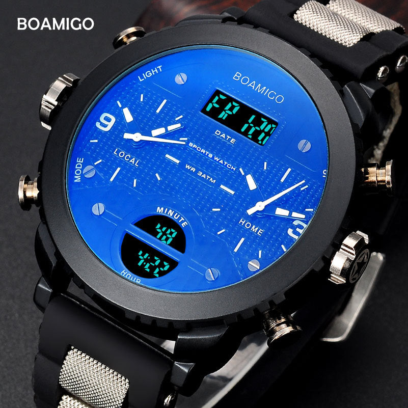 Quartz Dual Display Watch 3 Time Zone Men's Watch - FashionByTeresa
