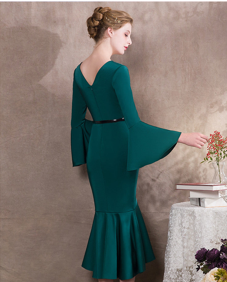 Green Elegant V-Neck Fishtail Evening Dress | FashionByTeresa as picture / 10 Green Elegant V-Neck Fishtail Evening Dress | FashionByTeresa as picture / 10