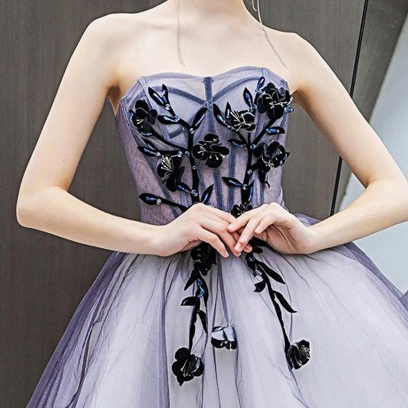 Purple Short Puffy Tulle Wedding Bridesmaid Dress FashionByTeresa Purple Short Puffy Tulle Wedding Bridesmaid Dress FashionByTeresa