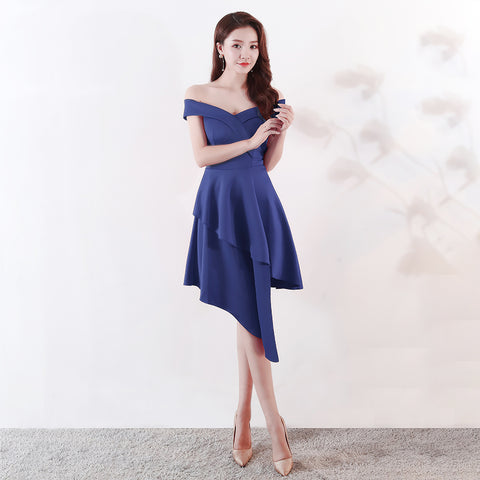asymmetrical cocktail dress with sleeves Asymmetrical fitted cocktail dress SYLWIA