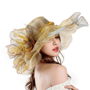 Vintage Fashion Elegant Summer Large Wide Hat - FashionByTeresa
