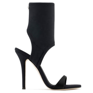 Black mesh ankle booties sandals - FashionByTeresa