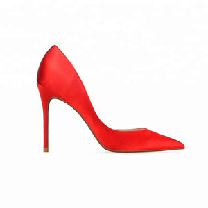 Elegant satin high heel wedding shoe pumps - FashionByTeresa