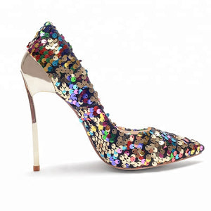 Colorful Glitter High Heel Pumps - FashionByTeresa