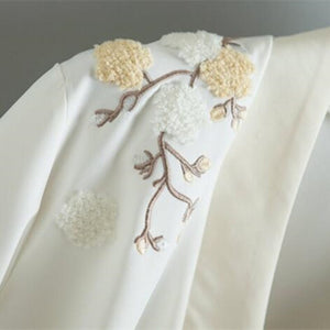 Vintage Floral Embroidery Loose Wrap Blouse - FashionByTeresa
