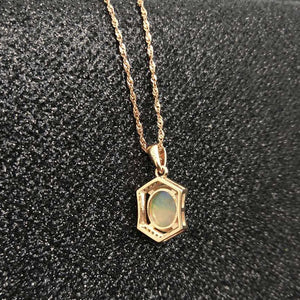 Natural Ethiopian Opal Oval Cut 8*10 Pendants 925 Sterling Silver Gemstone Necklace - FashionByTeresa