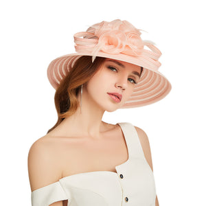 Summer Stylish Elegant Flower Oversized Wide Big Large Hat - FashionByTeresa